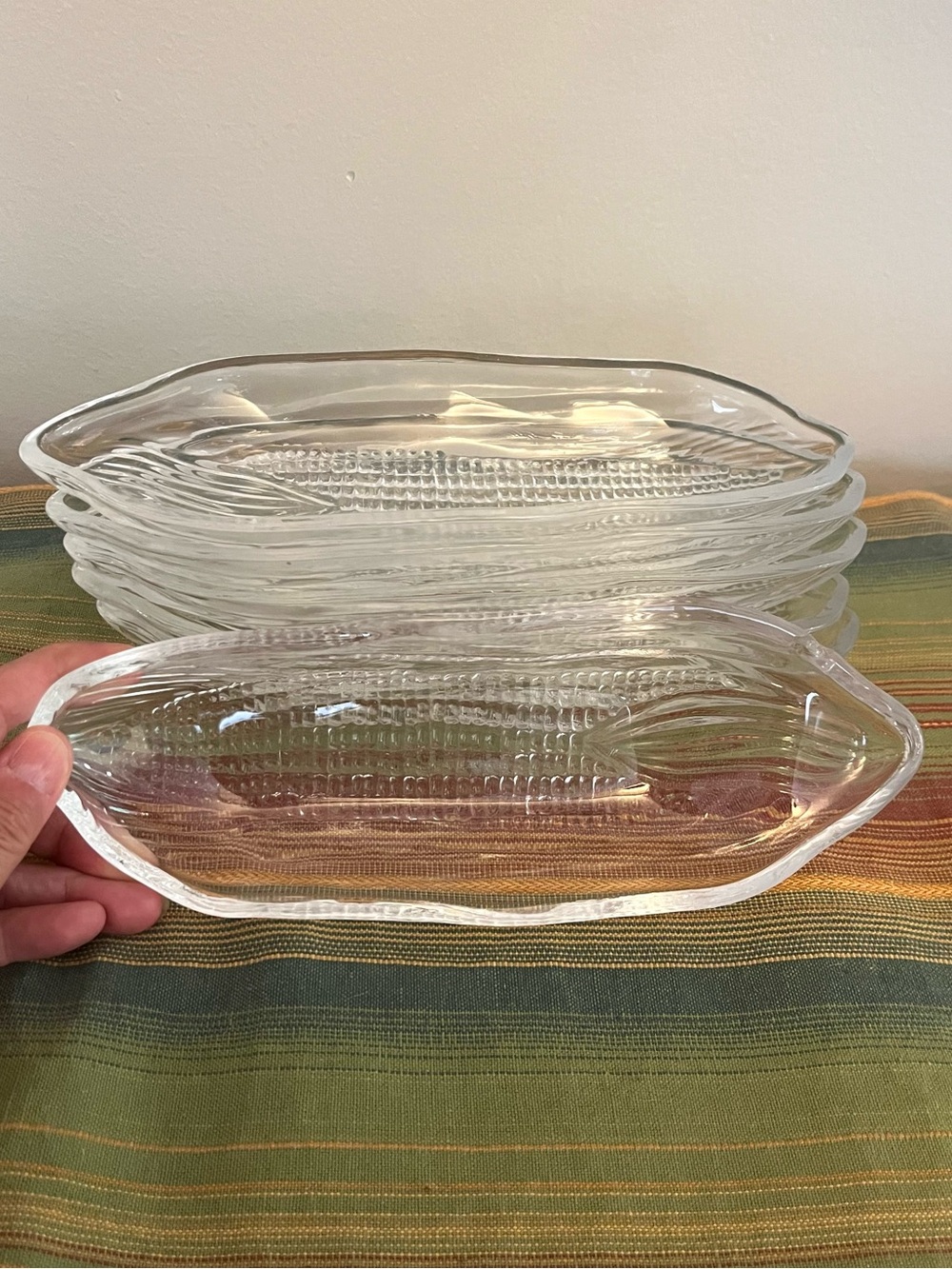Corn On The Cob Clear Serving Plates Set of 6